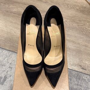 Christian Louboutin Black Mesh Stilettos